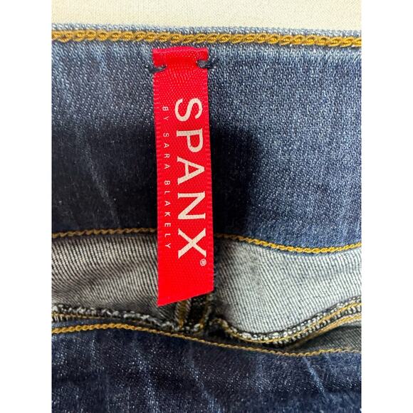 Spanx Women's Distressed Skinny Stretch Blue Jeggings - Size S - Picture 5 of 7